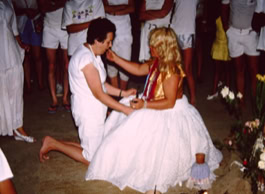 Umbanda Konzentration zum 1. Januar im Praia Grande, SP