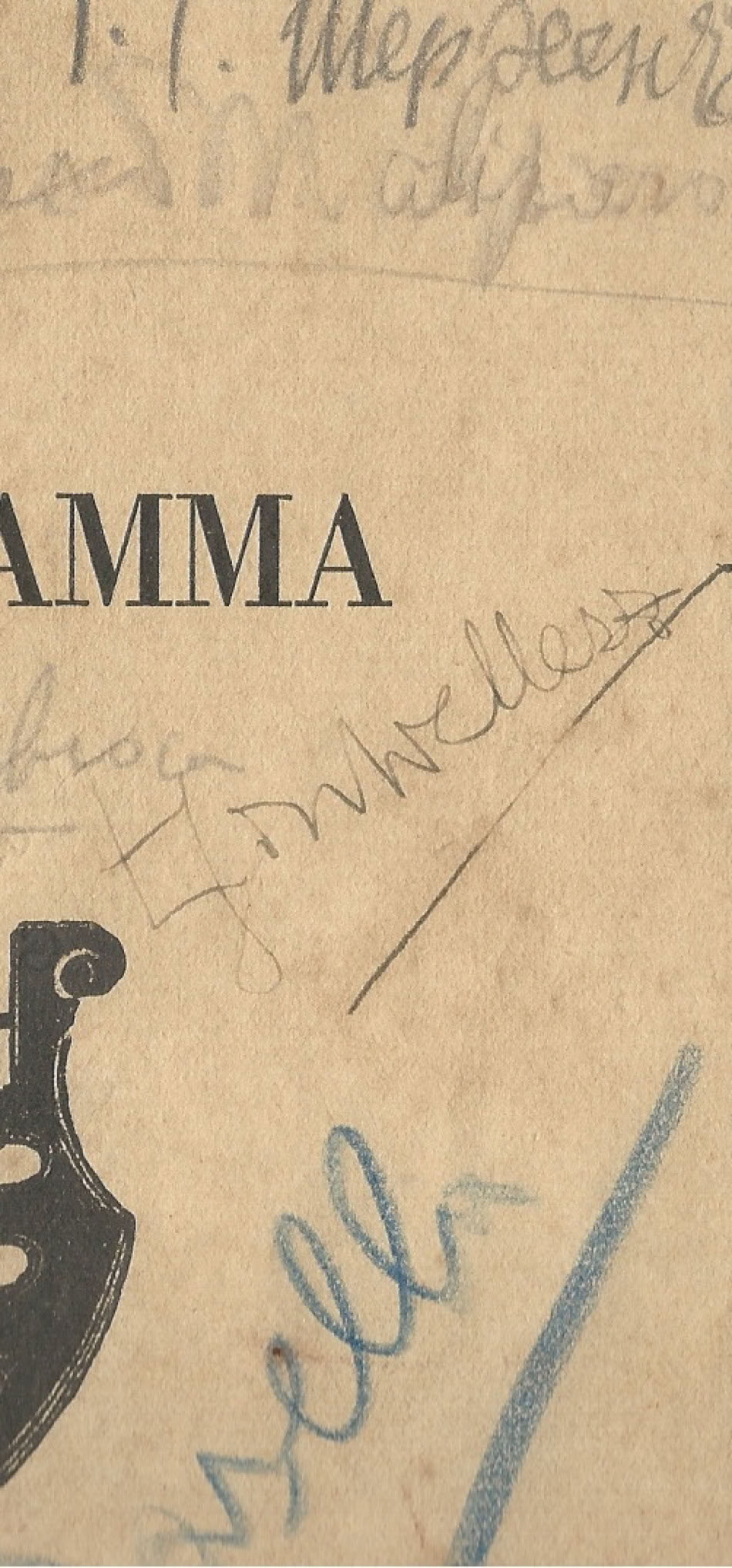 Unterschrift von Egon Wellesz im Programm der Kammermusikfestival in Venedig von 1926